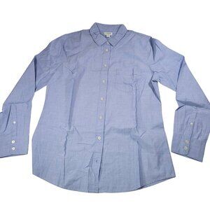 J.Crew Mens Light Blue Button-Up Long Sleeve Shirt M 100% Cotton Slim Fit
